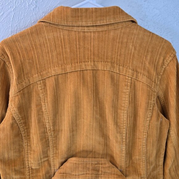 Dressbarn Corduroy Jacket Medium Mustared Yellow Button Preppy 70s Retro Blazer - Picture 9 of 13